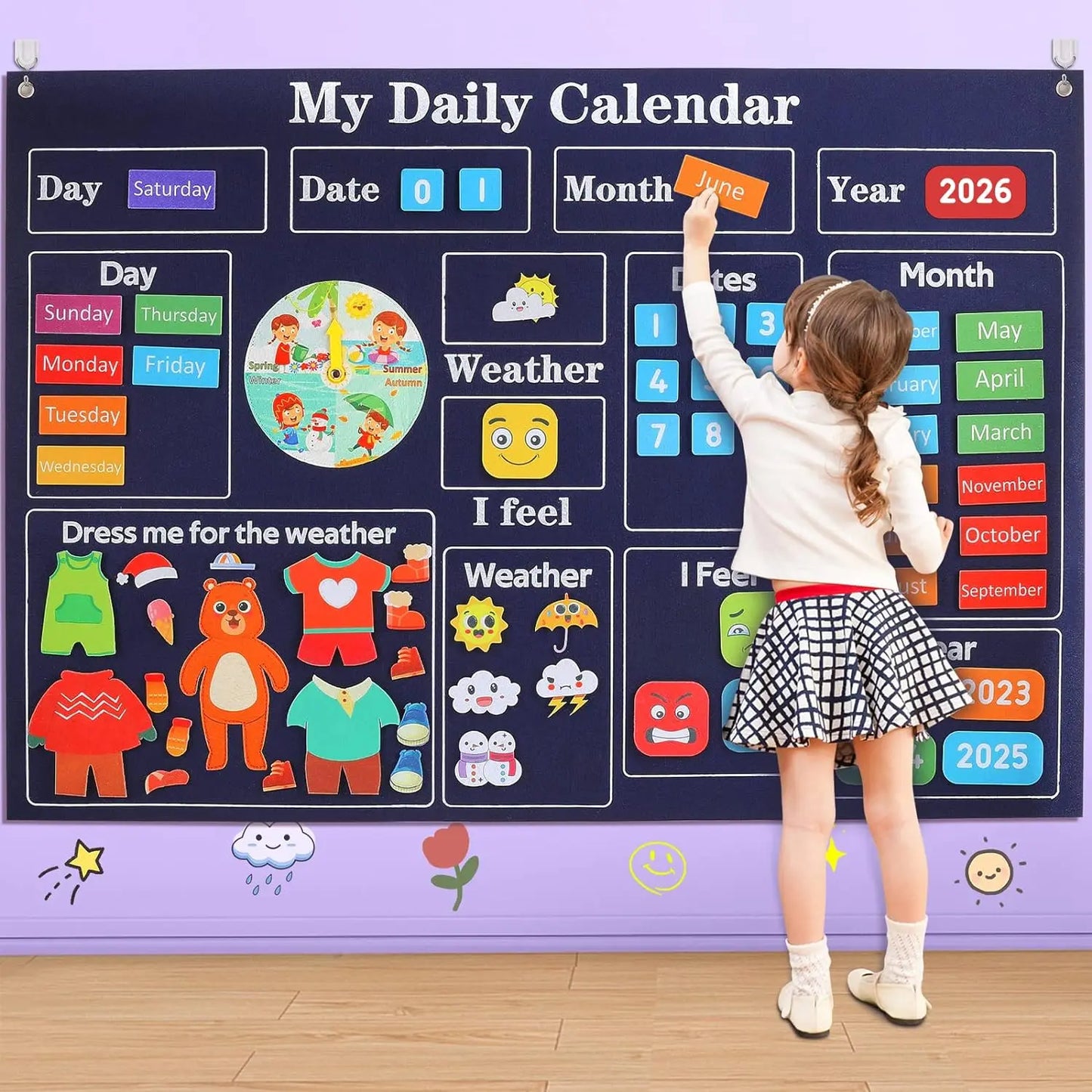 CreateKids™ Felt Wall Play Kit - Calendar/Space/Farm