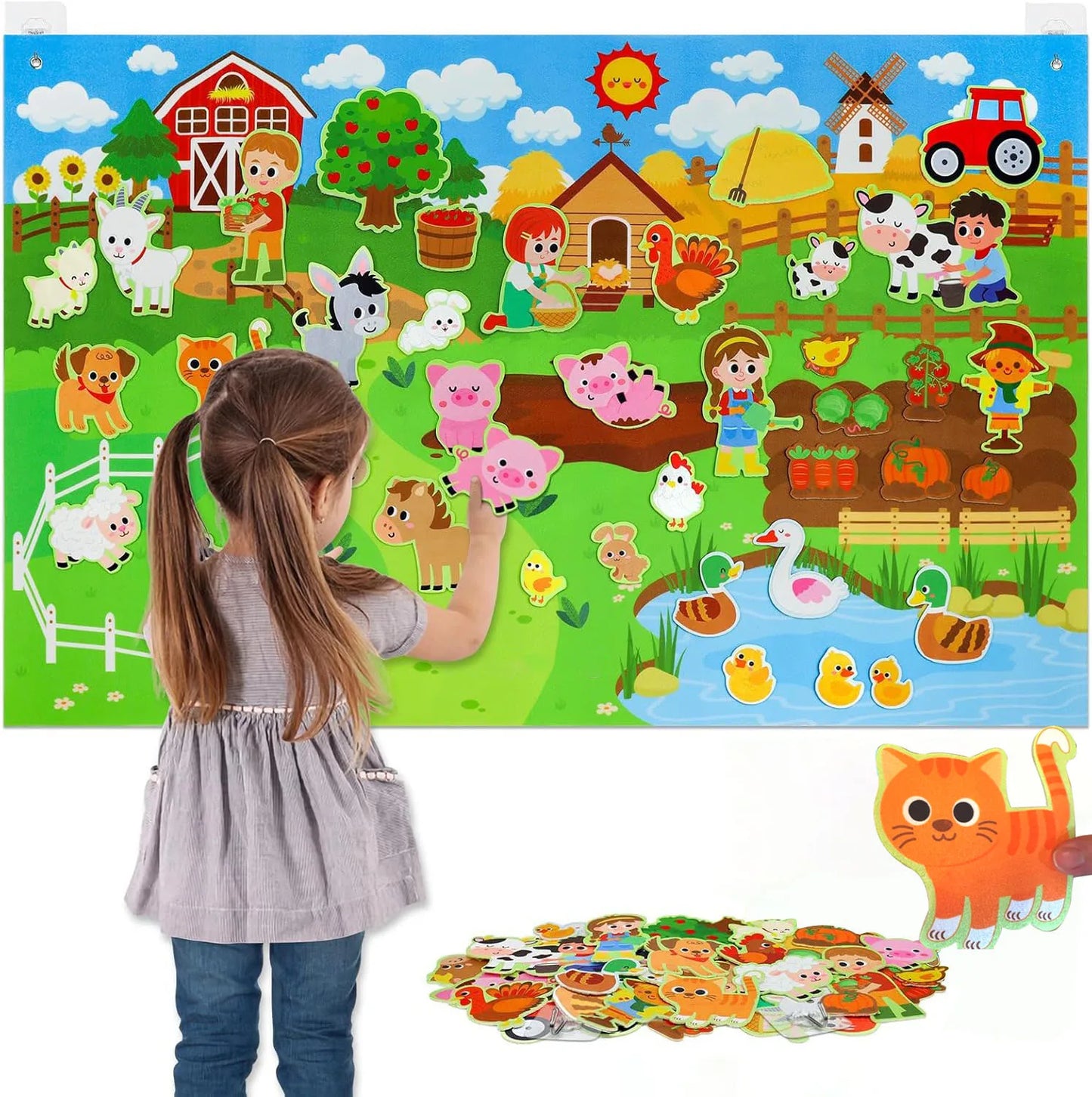 CreateKids™ Felt Wall Play Kit - Calendar/Space/Farm