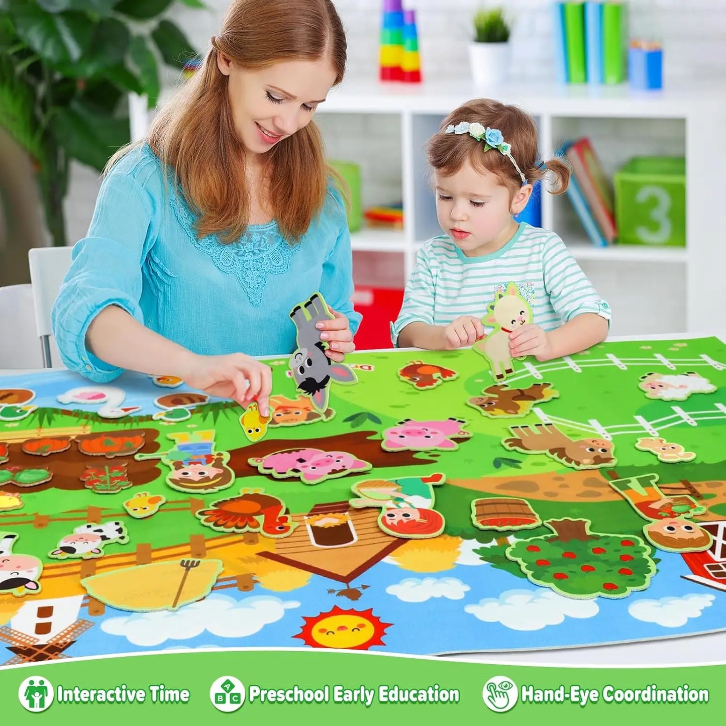 CreateKids™ Felt Wall Play Kit - Calendar/Space/Farm